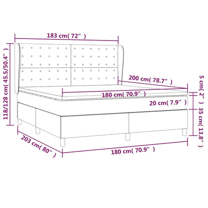Boxspring met matras fluweel donkerblauw 180x200 cm