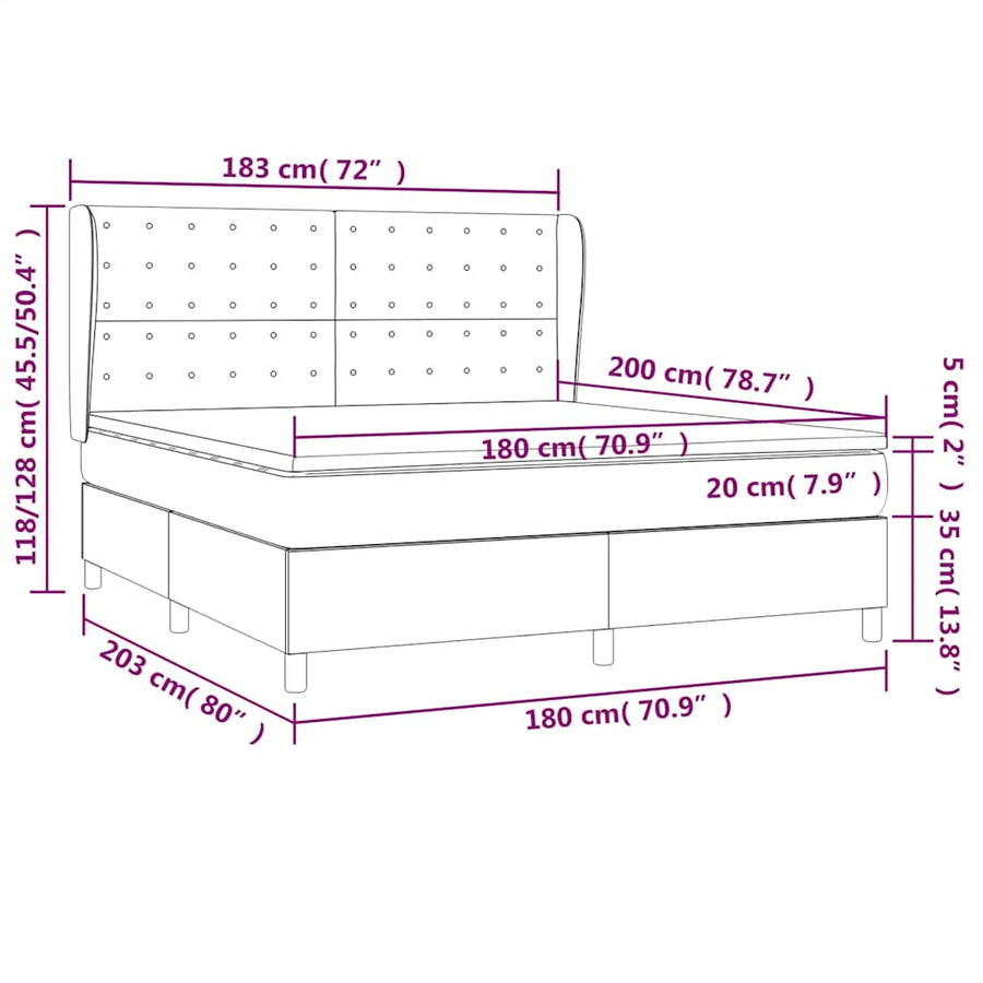 Boxspring met matras fluweel donkerblauw 180x200 cm