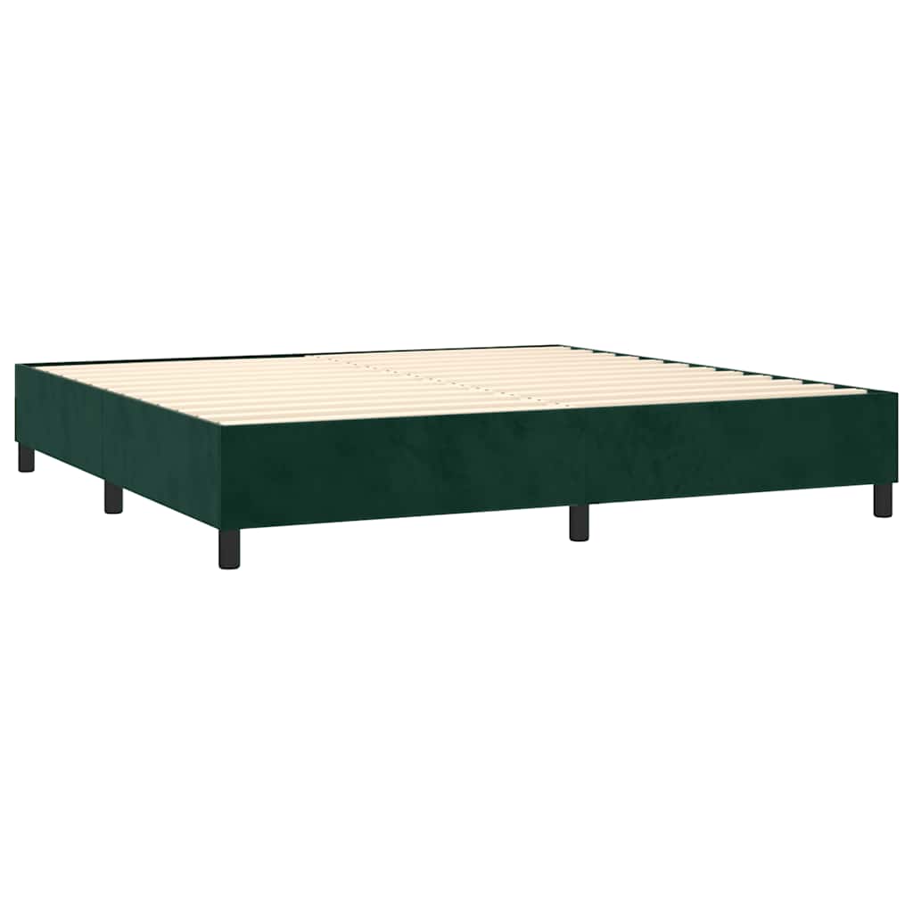 Boxspring met matras fluweel donkergroen 200x200 cm