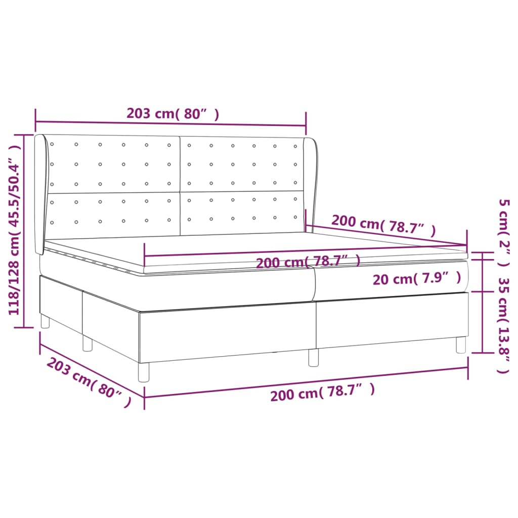 Boxspring met matras fluweel donkergroen 200x200 cm