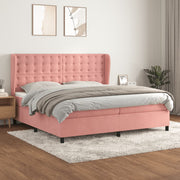 Boxspring 200x200 cm fluweel roze