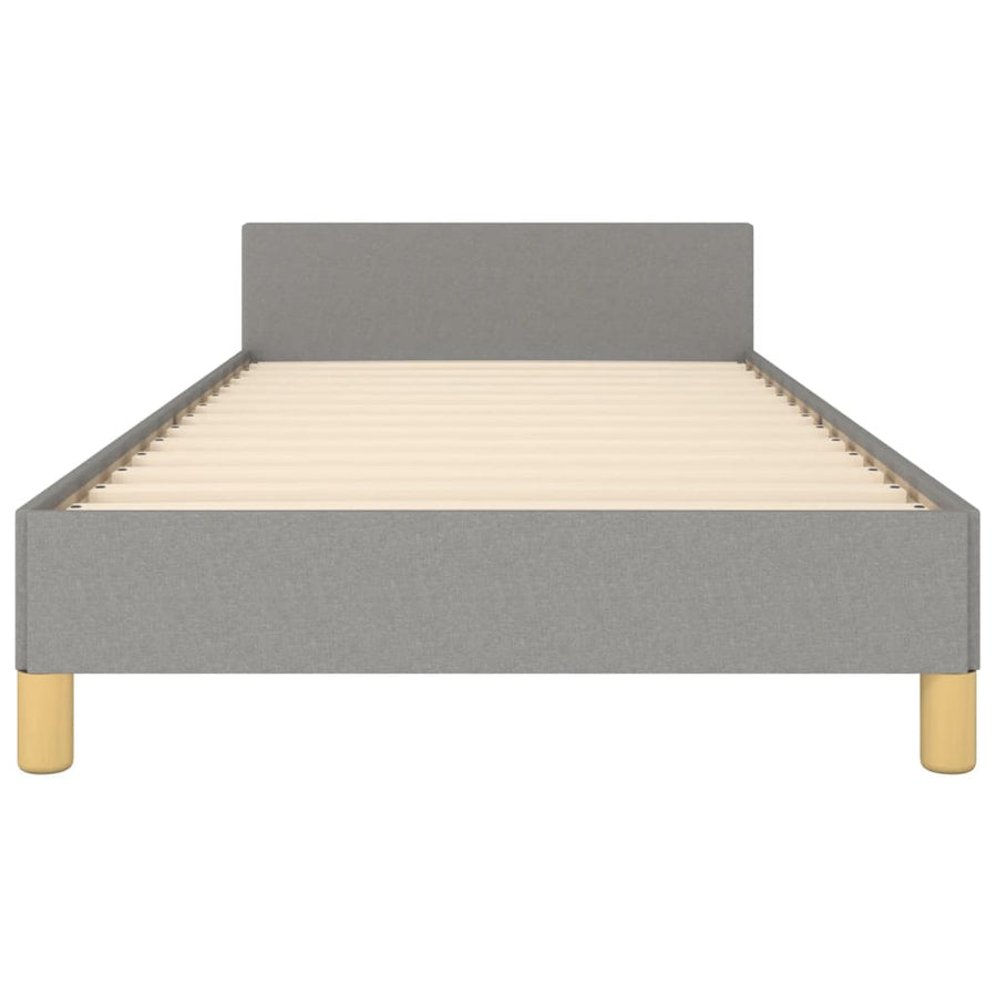 Bedframe met hoofdbord stof lichtgrijs 80x200 cm 80 x 200 cm Lichtgrijs