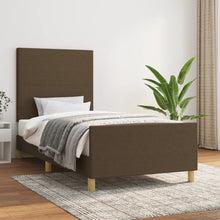 Bedframe Met Hoofdbord Stof Donkerbruin 80 x 200 cm Effen ontwerp