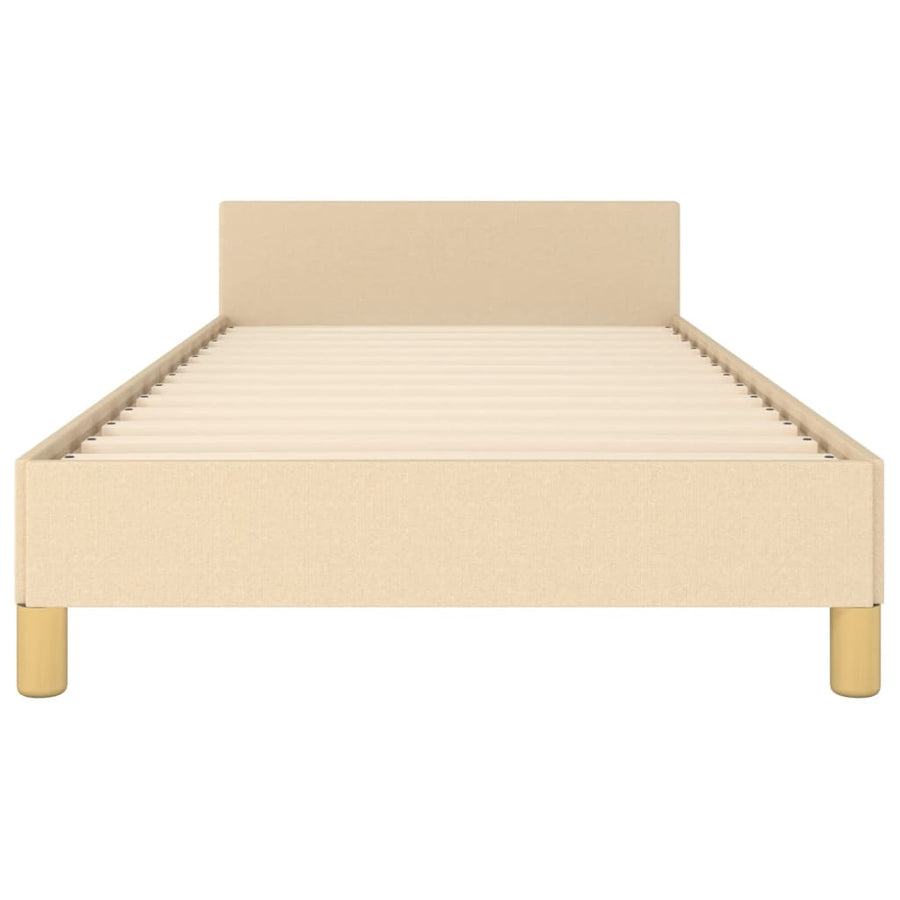 Bedframe Met Hoofdbord Stof Kleurig Crème 80 x 200 cm Effen ontwerp