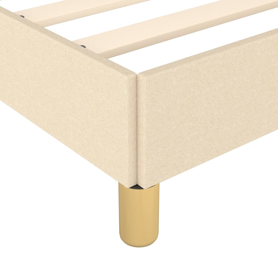 Bedframe Met Hoofdbord Stof Kleurig Crème 80 x 200 cm Effen ontwerp