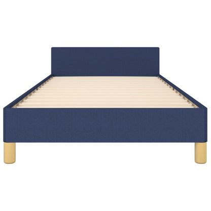 Bedframe Met Hoofdbord Stof Blauw 80X200 Cm Blauw 80 x 200 cm Effen ontwerp