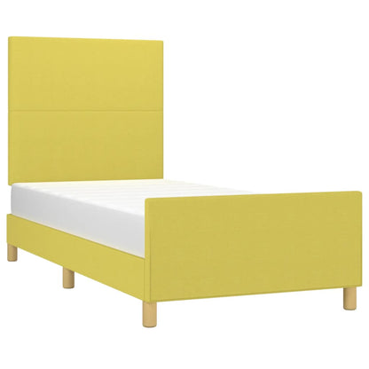 Bedframe Met Hoofdbord Stof Groen 80X200 Cm 80 x 200 cm Effen ontwerp