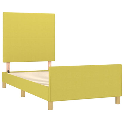 Bedframe Met Hoofdbord Stof Groen 80X200 Cm 80 x 200 cm Effen ontwerp