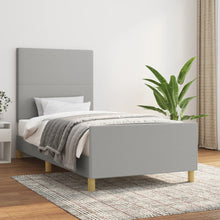 Bedframe Met Hoofdbord Stof Lichtgrijs 90 x 190 cm Effen ontwerp