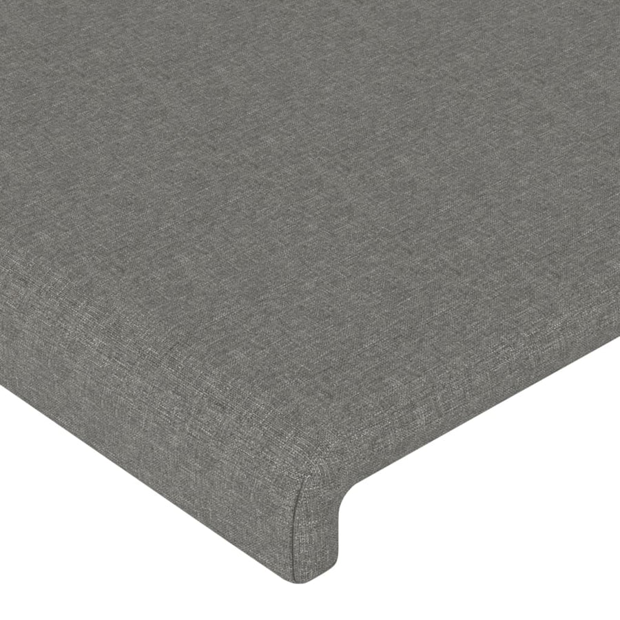 Bedframe met hoofdbord stof donkergrijs 90x190 cm 90 x 190 cm Effen ontwerp