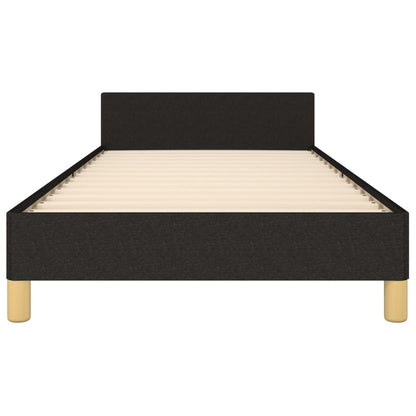 Bedframe met hoofdbord stof zwart 90x190 cm 90 x 190 cm Effen ontwerp