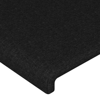 Bedframe met hoofdbord stof zwart 90x190 cm 90 x 190 cm Effen ontwerp