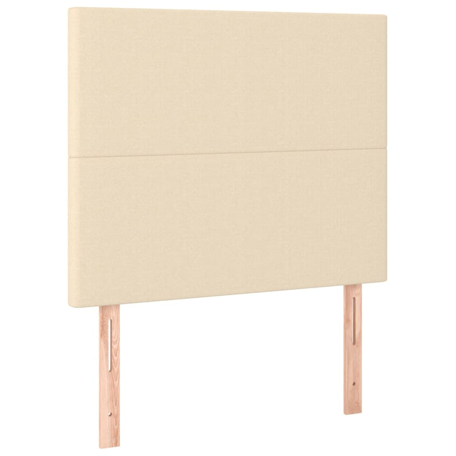 Bedframe met hoofdbord stof crèmekleurig 90x190 cm 90 x 190 cm Effen ontwerp