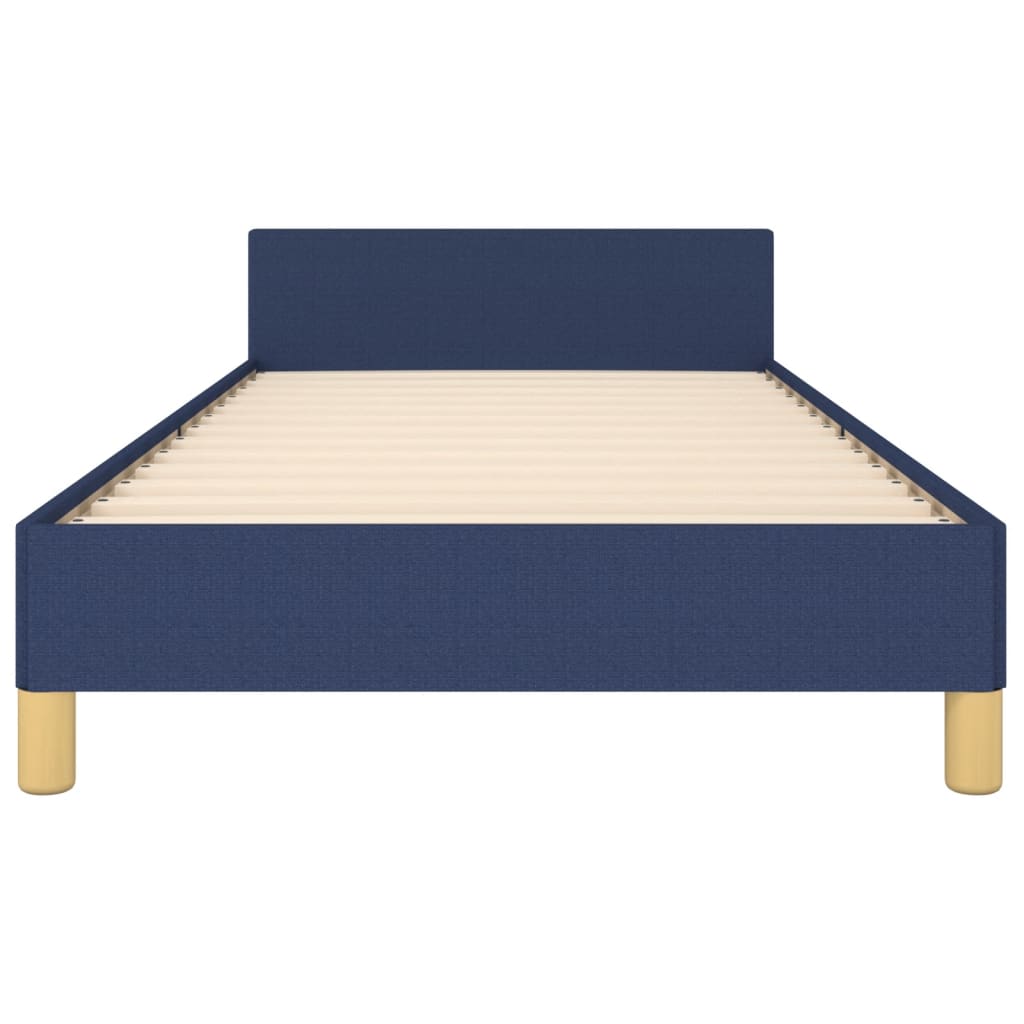Bedframe Met Hoofdbord Stof Blauw 90 x 190 cm Effen ontwerp