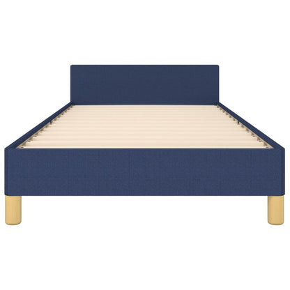 Bedframe Met Hoofdbord Stof Blauw 90 x 190 cm Effen ontwerp