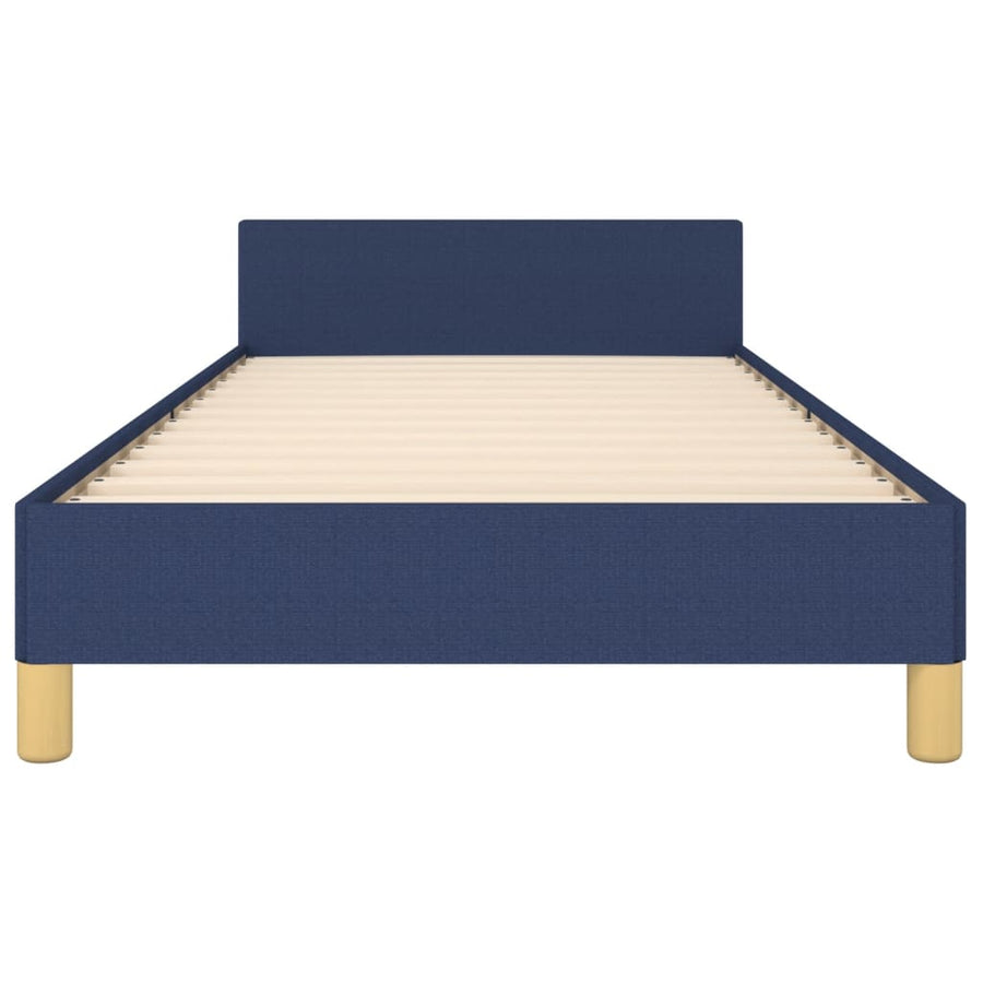 Bedframe Met Hoofdbord Stof Blauw 90 x 190 cm Effen ontwerp