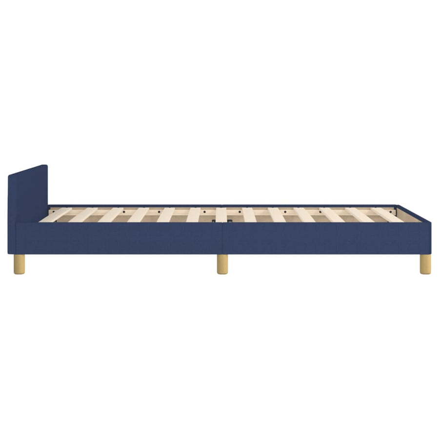 Bedframe Met Hoofdbord Stof Blauw 90 x 190 cm Effen ontwerp