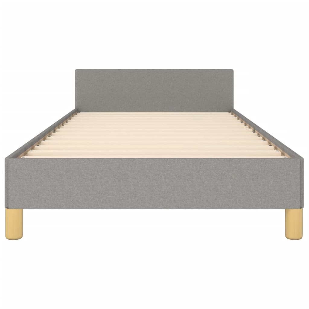 Bedframe met hoofdbord stof lichtgrijs 90x200 cm 90 x 200 cm Effen ontwerp
