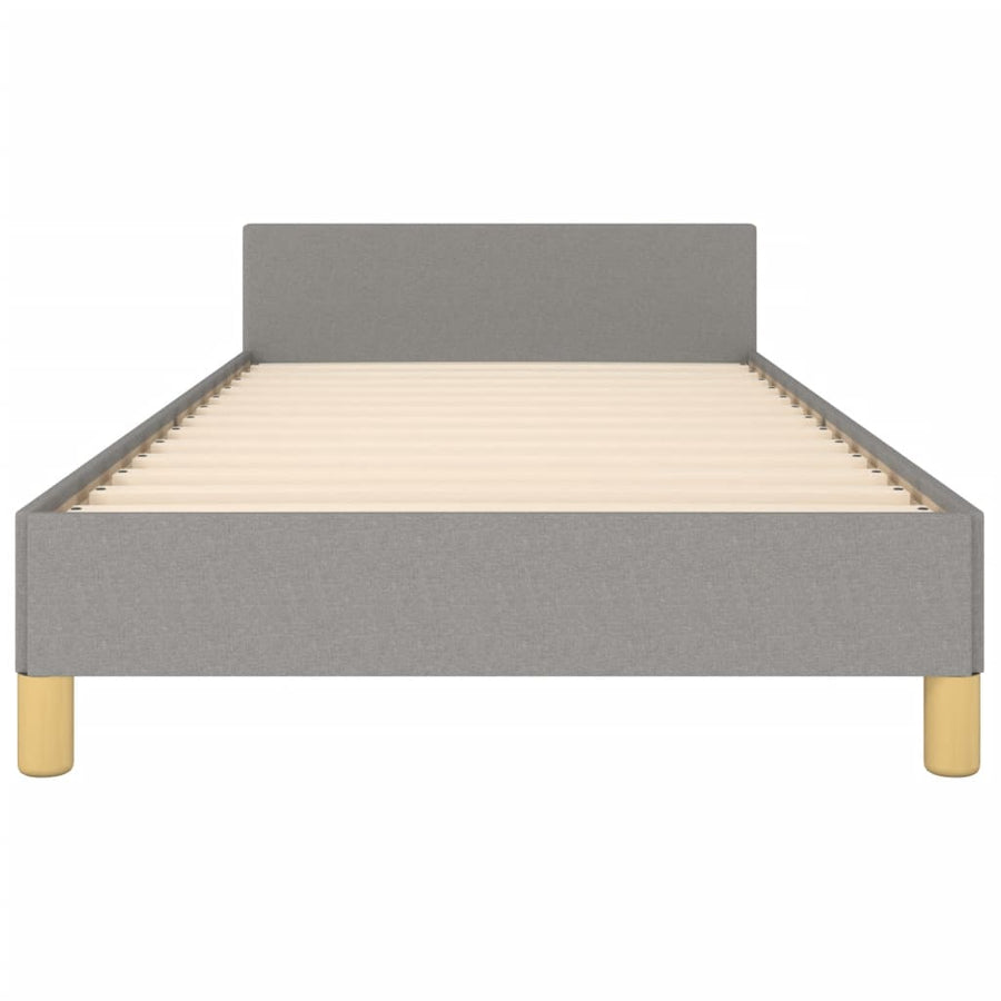 Bedframe met hoofdbord stof lichtgrijs 90x200 cm 90 x 200 cm Effen ontwerp
