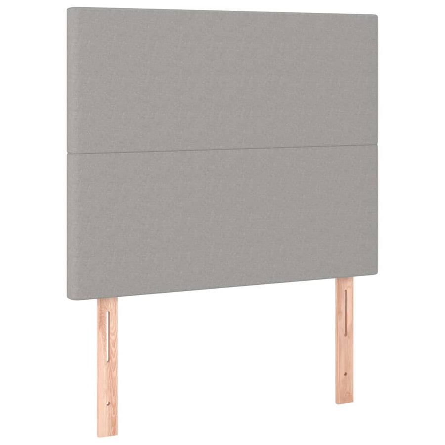 Bedframe met hoofdbord stof lichtgrijs 90x200 cm 90 x 200 cm Effen ontwerp