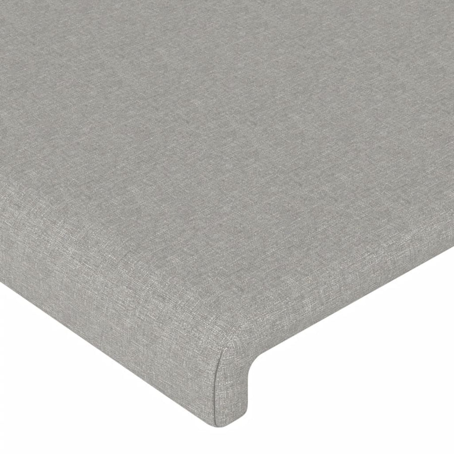 Bedframe met hoofdbord stof lichtgrijs 90x200 cm 90 x 200 cm Effen ontwerp