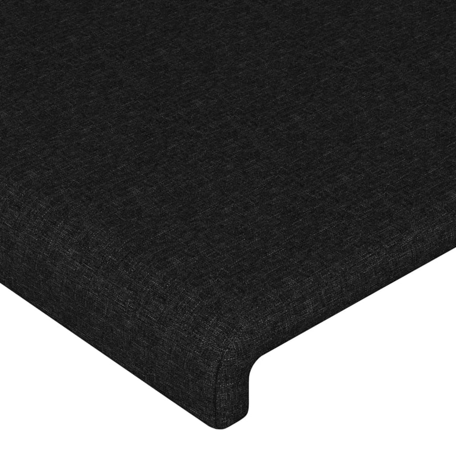Bedframe Met Hoofdbord Stof Zwart 90 x 200 cm Effen ontwerp