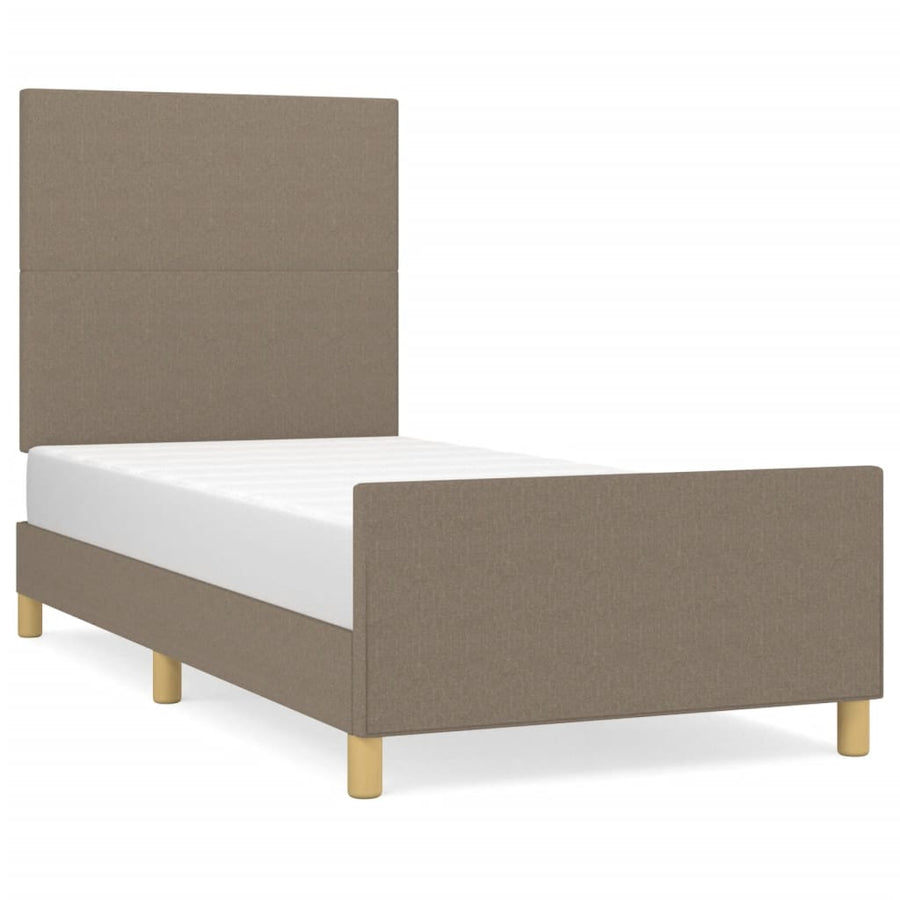 Bedframe met hoofdbord stof taupe 90x200 cm 90 x 200 cm Taupe