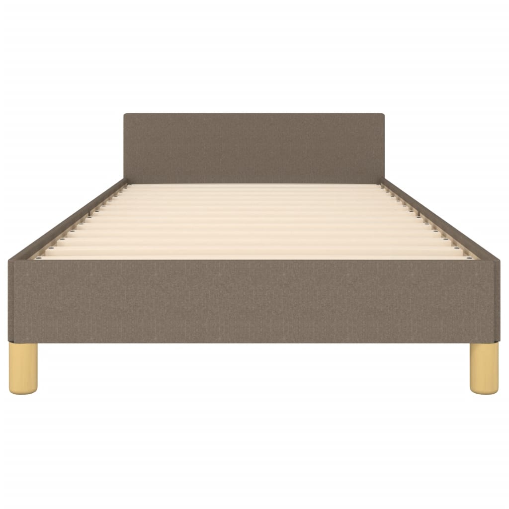 Bedframe met hoofdbord stof taupe 90x200 cm 90 x 200 cm Taupe