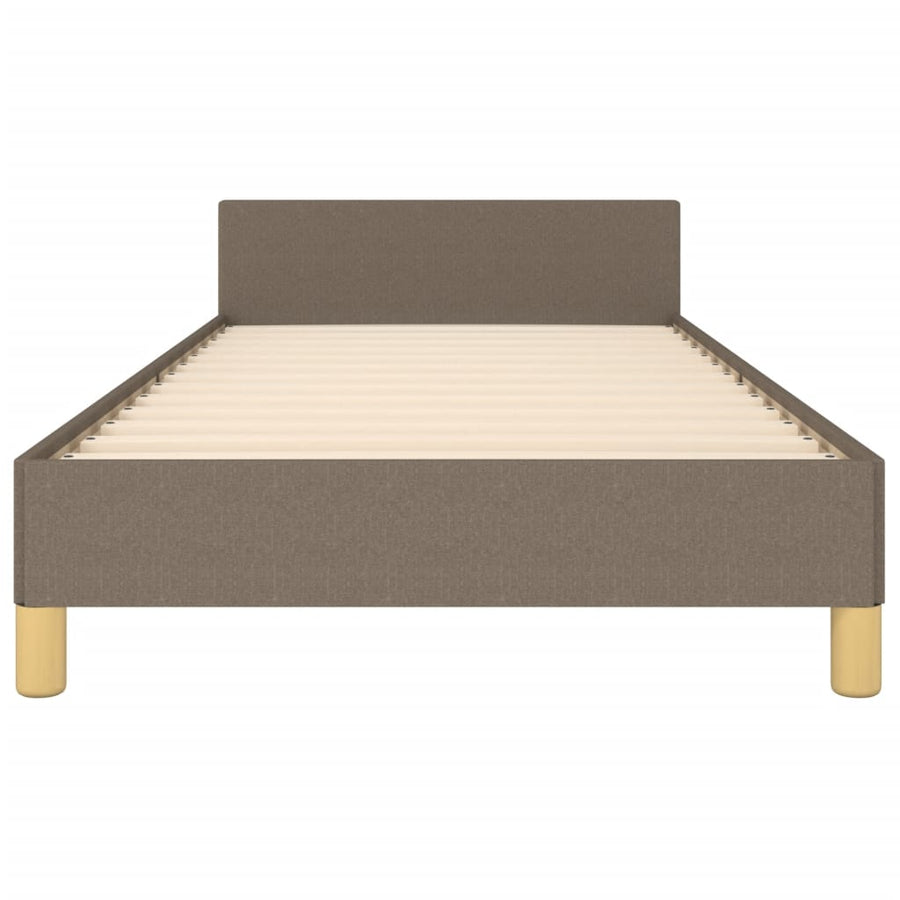 Bedframe met hoofdbord stof taupe 90x200 cm 90 x 200 cm Taupe