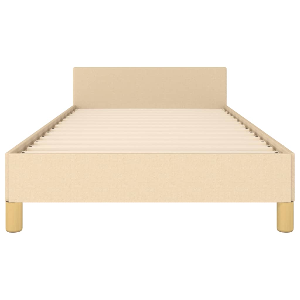 Bedframe Met Hoofdbord Stof Kleurig Crème 100 x 200 cm Effen ontwerp