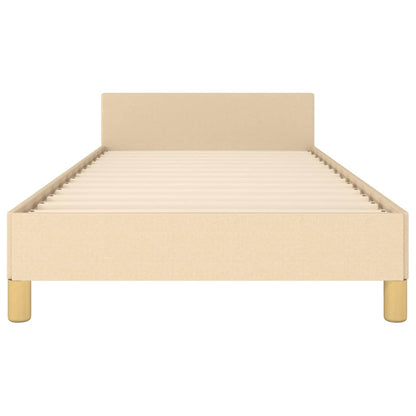 Bedframe Met Hoofdbord Stof Kleurig Crème 100 x 200 cm Effen ontwerp