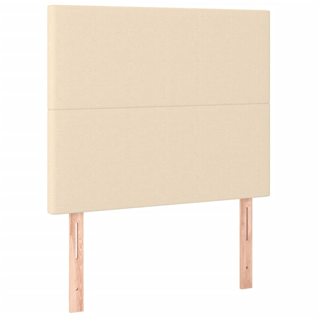 Bedframe Met Hoofdbord Stof Kleurig Crème 100 x 200 cm Effen ontwerp