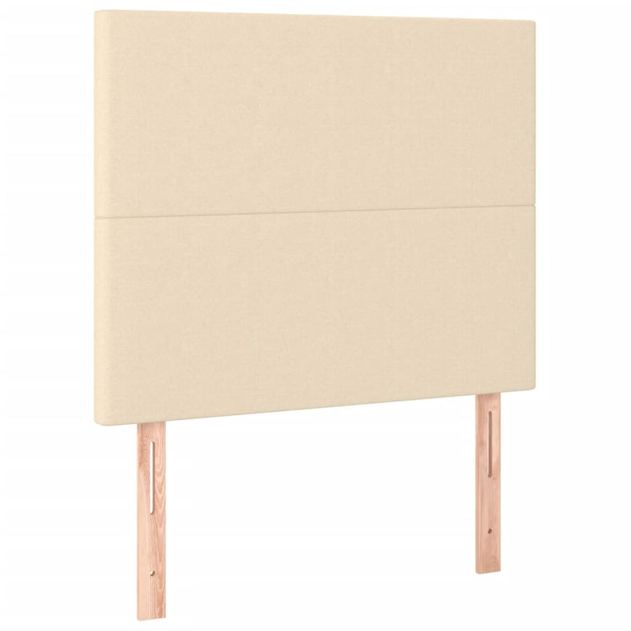 Bedframe Met Hoofdbord Stof Kleurig Crème 100 x 200 cm Effen ontwerp