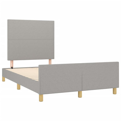 Bedframe met hoofdbord stof lichtgrijs 120x200 cm 120 x 200 cm Lichtgrijs