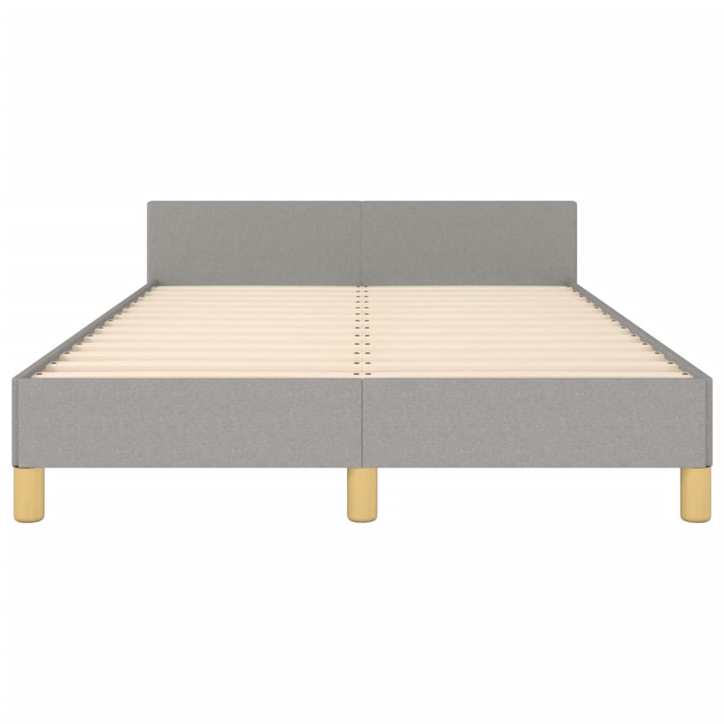 Bedframe met hoofdbord stof lichtgrijs 120x200 cm 120 x 200 cm Lichtgrijs