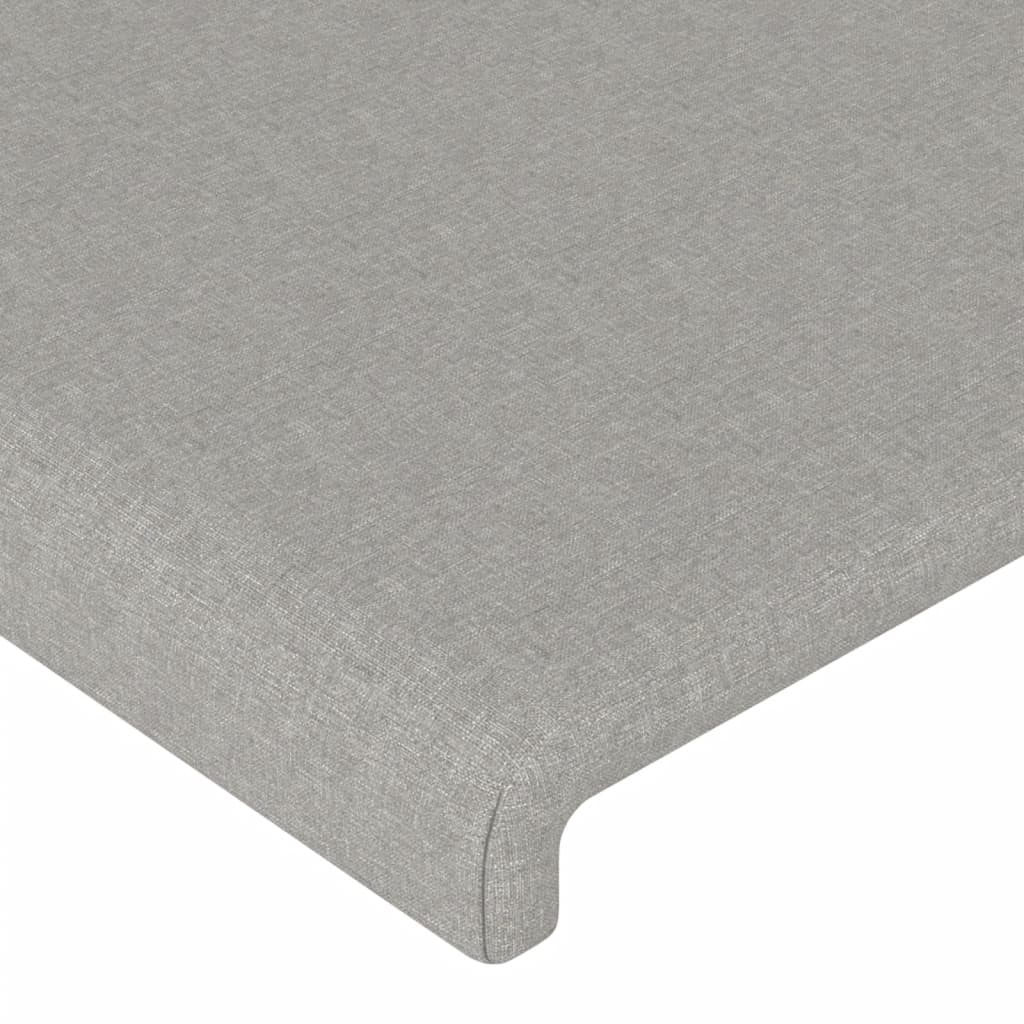 Bedframe met hoofdbord stof lichtgrijs 120x200 cm 120 x 200 cm Lichtgrijs