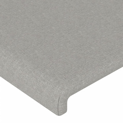 Bedframe met hoofdbord stof lichtgrijs 120x200 cm 120 x 200 cm Lichtgrijs