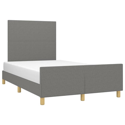 Bedframe Met Hoofdbord Stof Donkergrijs 120 x 200 cm Effen ontwerp