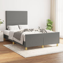 Bedframe Met Hoofdbord Stof Donkergrijs 120 x 200 cm Effen ontwerp