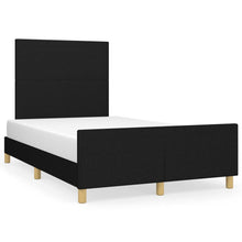 Bedframe Met Hoofdbord Stof Zwart 120 x 200 cm Effen ontwerp