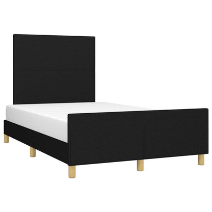Bedframe Met Hoofdbord Stof Zwart 120 x 200 cm Effen ontwerp