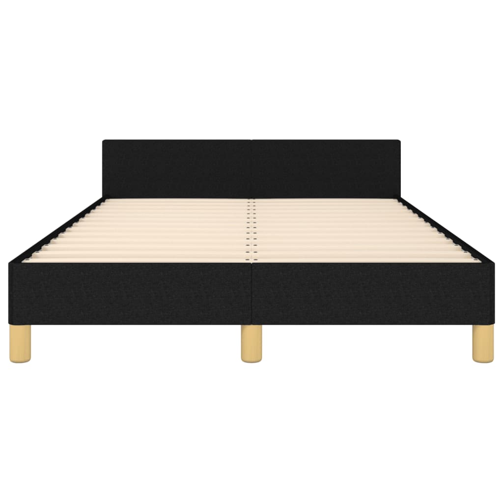 Bedframe Met Hoofdbord Stof Zwart 120 x 200 cm Effen ontwerp