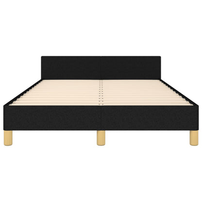 Bedframe Met Hoofdbord Stof Zwart 120 x 200 cm Effen ontwerp