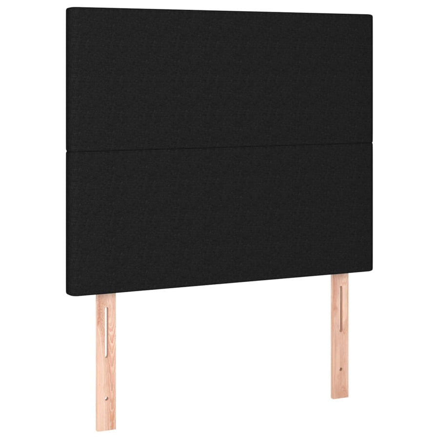 Bedframe Met Hoofdbord Stof Zwart 120 x 200 cm Effen ontwerp