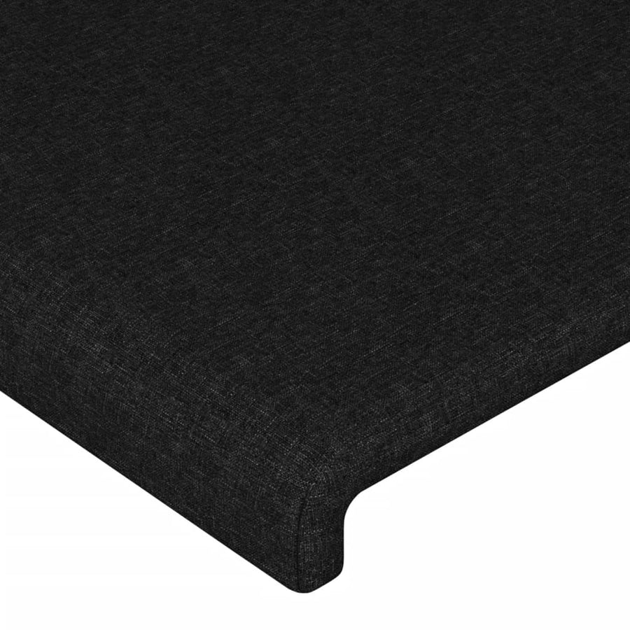 Bedframe Met Hoofdbord Stof Zwart 120 x 200 cm Effen ontwerp