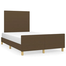 Bedframe Met Hoofdeinde Stof Donkerbruin 120X200 Cm 120 x 200 cm Effen ontwerp