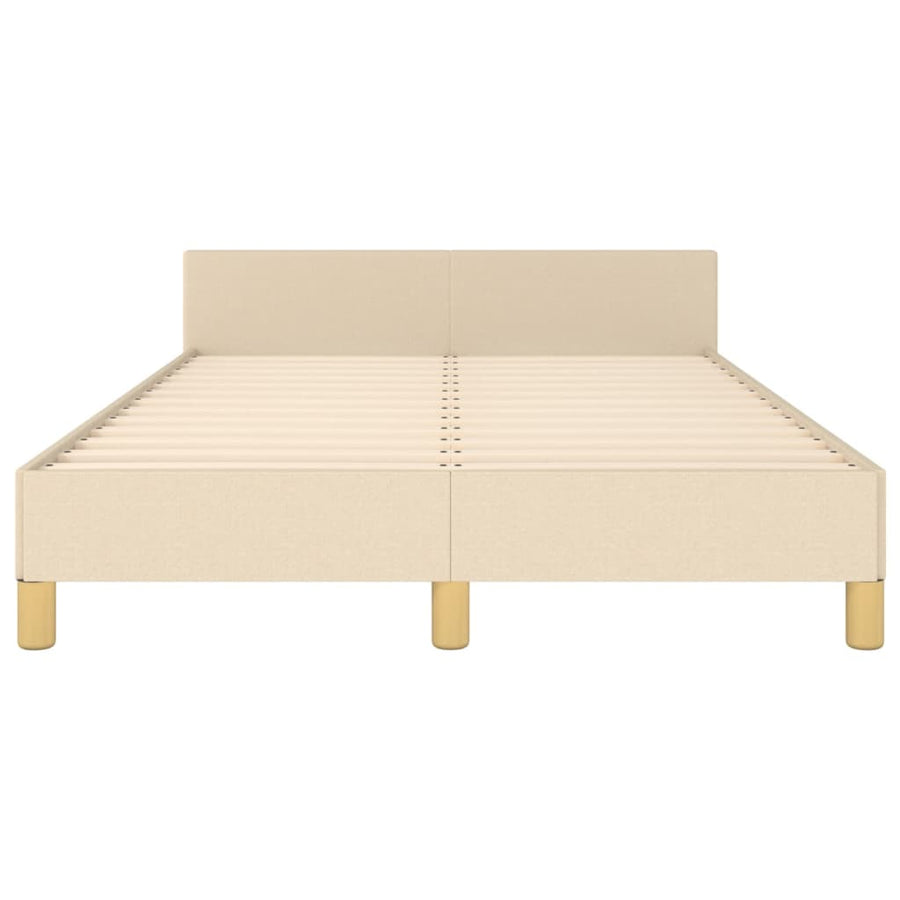 Bedframe Met Hoofdbord Stof Crèmekleurig 120X200 Cm Crème 120 x 200 cm Effen ontwerp