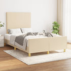Bedframe 120x200 cm stof crèmekleurig