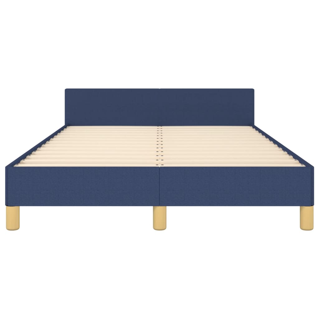 Bedframe Met Hoofdbord Stof Blauw 120 x 200 cm Effen ontwerp
