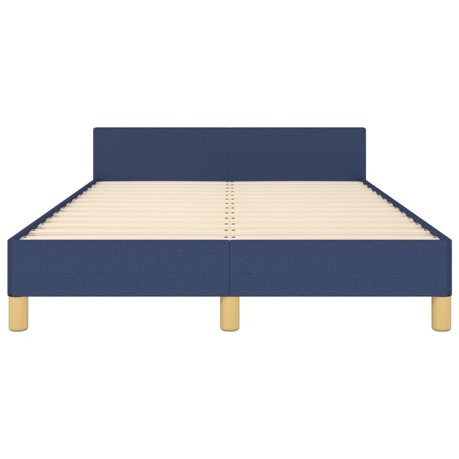 Bedframe Met Hoofdbord Stof Blauw 120 x 200 cm Effen ontwerp